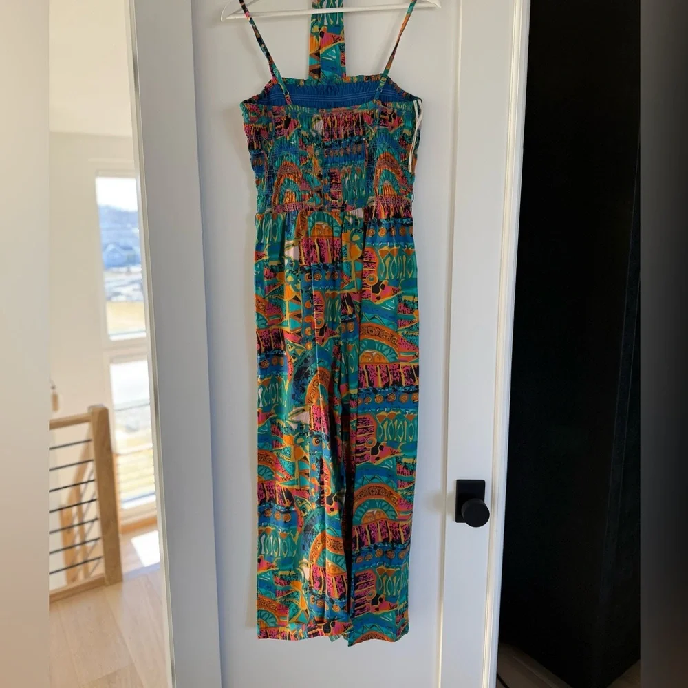 Cleobella Teal Multicolor Printed Jumpsuit - Picture 4 of 5